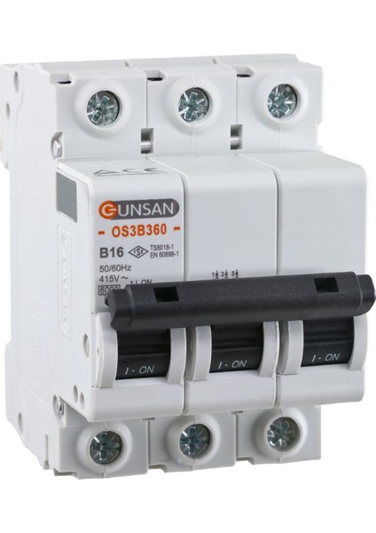Valta Otomatik Sigorta 3 Kutup 6kA B Tip 16A