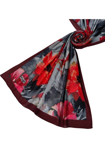 Emproyal Organik Pamuk Çiçek Desen Şal 75X190 cm