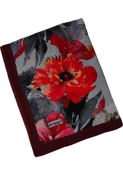 Emproyal Organik Pamuk Çiçek Desen Şal 75X190 cm modelleri