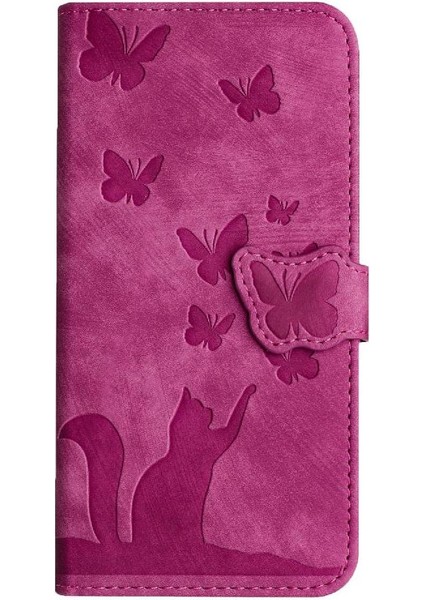 Redmi Not Için Flip Case 14 Pro 4g Kabartmalı Kelebek Kedi Kartı (Yurt Dışından)