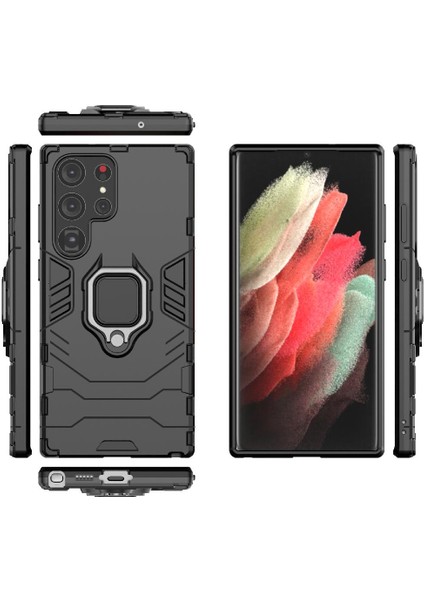 Samsung Galaxy S23 Ultra 5g Için Kılıf 360 &deg; Dönen Halka Askeri Damla Kapak (Yurt Dışından) fırsatları
