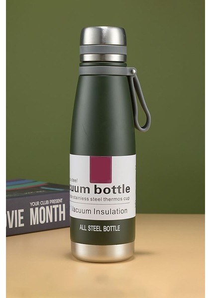 304 L Çelik Koyu Yeşil 850 ml Sıcak Soğuk Vacuum Bottle Matara Suluk CIN479YS