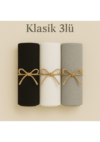 Penye Pamuksu Şal Klasik 3 Lü Set