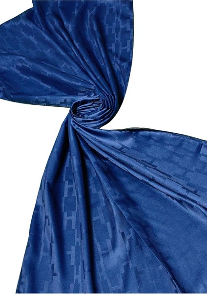 Leila Çift Taraflı Jakarlı Desenli Ipeksi H Desen Şal – 75X190 cm