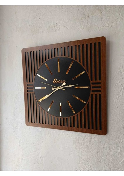 45 cm Çift Katlı Ahşap Mdf Sessiz Akar Mekanizmalı Duvar Saati fırsatları