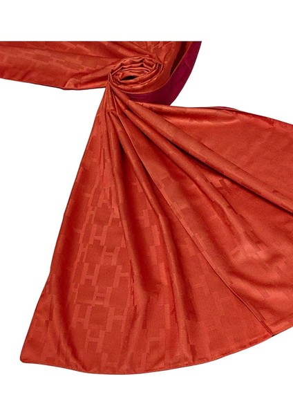 Leila Çift Taraflı Jakarlı Desenli Ipeksi H Desen Şal – 75X190 cm fırsatları