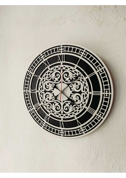 45 cm Çift Katlı Ahşap Mdf Sessiz Akar Mekanizmalı Duvar Saati modelleri
