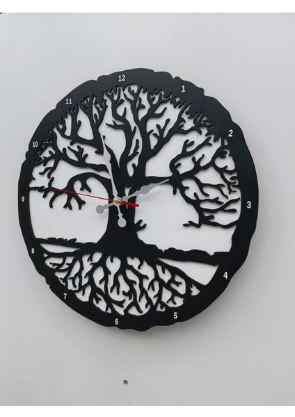 45 cm Çift Katlı Ahşap Mdf Sessiz Akar Mekanizmalı Duvar Saati modelleri