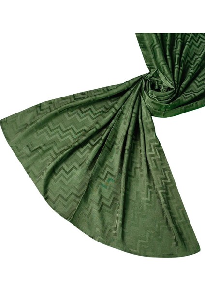 Ipeksi Dokulu Jakarlı Zikzak Desenli Şal 75X190 cm