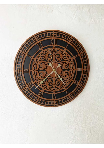 45 cm Çift Katlı Ahşap Mdf Sessiz Akar Mekanizmalı Duvar Saati modelleri