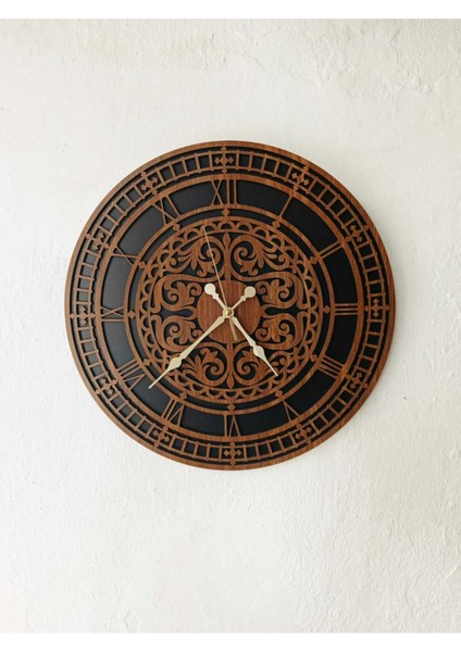 45 cm Çift Katlı Ahşap Mdf Sessiz Akar Mekanizmalı Duvar Saati fırsatları