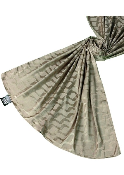 Ipeksi Dokulu Jakarlı Su Yolu Desenli Şal 75X190 cm