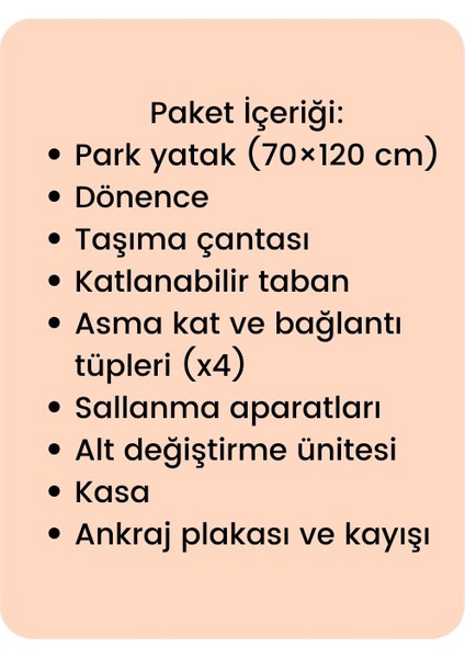 Beskar Anne Yanı Sallanır Cibinlikli Dönenceli Alt Açmalı Oyun Parkı Park Yatak Bebek Beşiği 70X120 CM