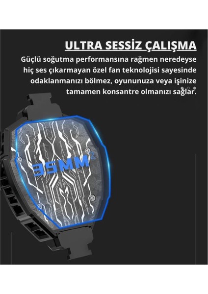 Rgb Işıklı Isı Göstergeli Tablet ve Telefon Uyumlu 7000RPM Ultra Güçlü Soğutucu Fan, Ultra Sessiz indirimleri