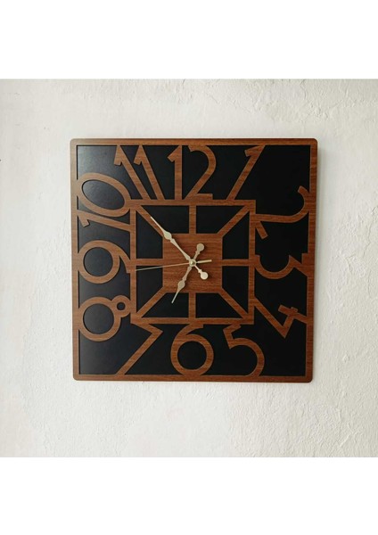 45 cm Çift Katlı Ahşap Mdf Sessiz Akar Mekanizmalı Duvar Saati