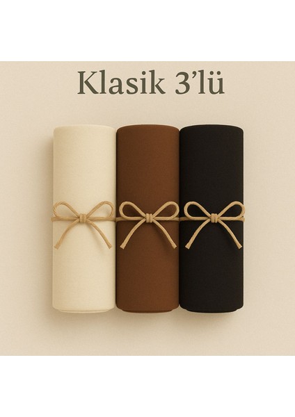 Penye Pamuksu Şal Klasik 3 Lü Set