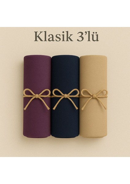 Penye Pamuksu Şal Klasik 3 Lü Set