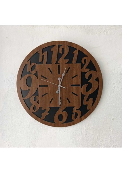 45 cm Çift Katlı Ahşap Mdf Sessiz Akar Mekanizmalı Duvar Saati modelleri