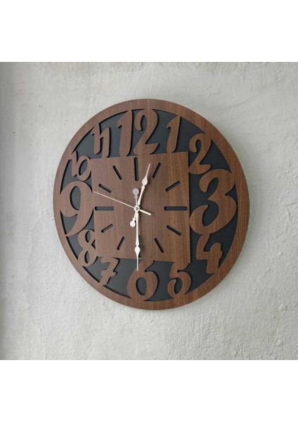 45 cm Çift Katlı Ahşap Mdf Sessiz Akar Mekanizmalı Duvar Saati fırsatları