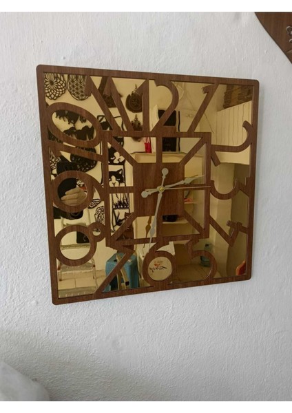 Gold Ayna Pleksi | 45 cm Çift Katlı Duvar Saati modelleri