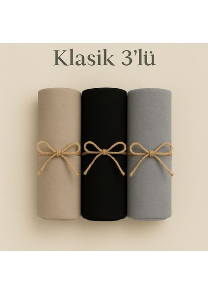 Penye Pamuksu Şal Klasik 3 Lü Set