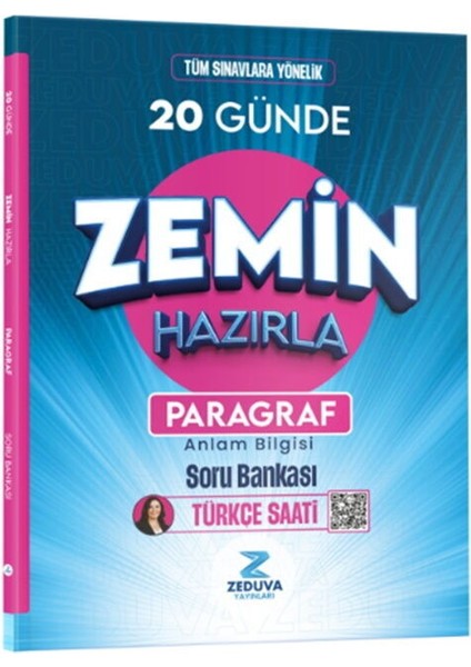 Zeduva Yayınları Türkçe Saati 20 Günde Zemin Hazırla Paragraf Anlam Bilgisi Soru Bankası modelleri