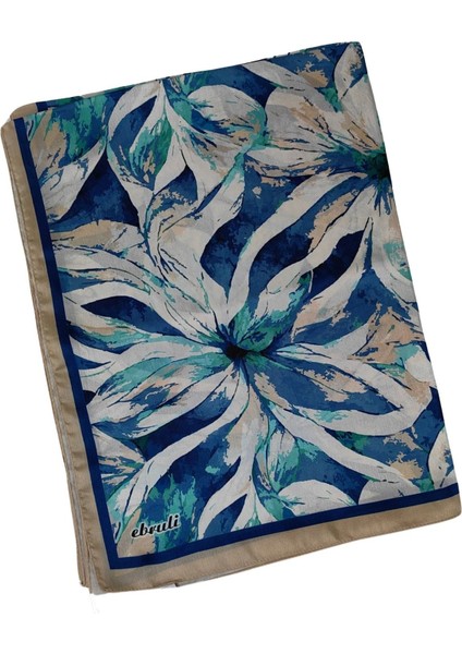 Ebruli Çiçek Desen Jan Jan Şal 75X190 cm - Işıltılı Desenli Yazlık Şal Modeli modelleri