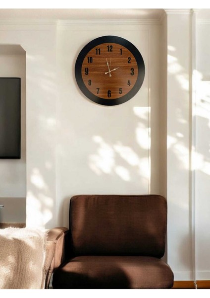 45 cm Çift Katlı Ahşap Mdf Sessiz Akar Mekanizmalı Duvar Saati modelleri