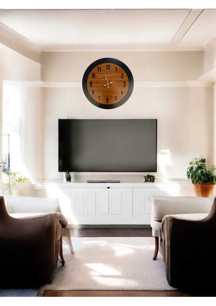 45 cm Çift Katlı Ahşap Mdf Sessiz Akar Mekanizmalı Duvar Saati fırsatları