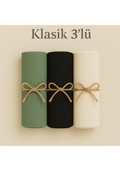 Penye Pamuksu Şal Klasik 3 Lü Set