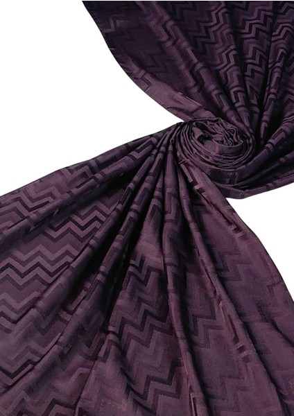 Ipeksi Dokulu Jakarlı Zikzak Desenli Şal 75X190 cm modelleri