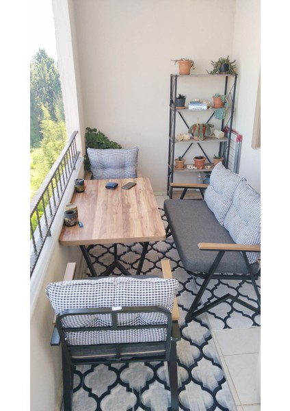 Melisa 2 1 1 Masa Bahçe Balkon Mobilyası,Kazayağı