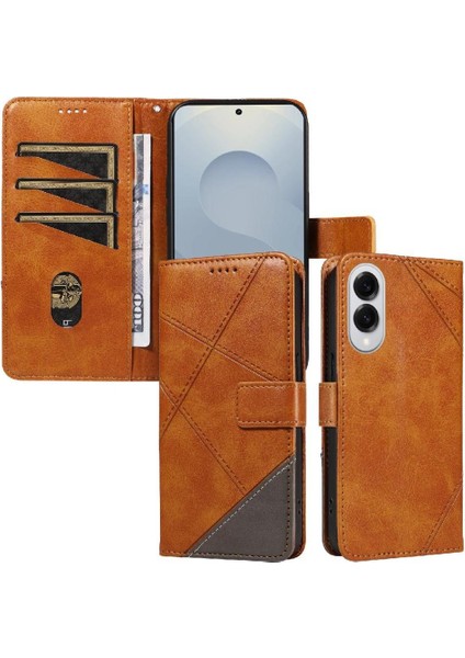 ile Samsung Galaxy S25 Kenar Yüksek Kaliteli Deri Telefon Kılıfı Için Flip Case (Yurt Dışından)