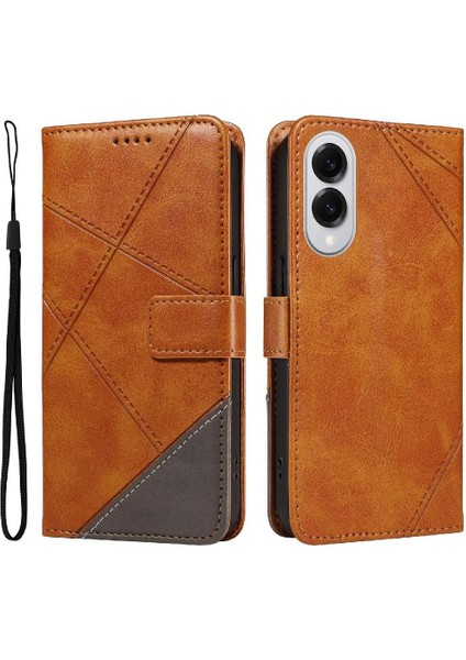 ile Samsung Galaxy S25 Kenar Yüksek Kaliteli Deri Telefon Kılıfı Için Flip Case (Yurt Dışından)