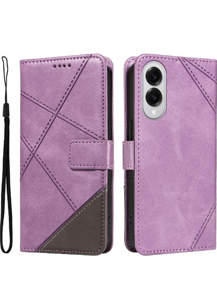 ile Samsung Galaxy S25 Kenar Yüksek Kaliteli Deri Telefon Kılıfı Için Flip Case (Yurt Dışından)