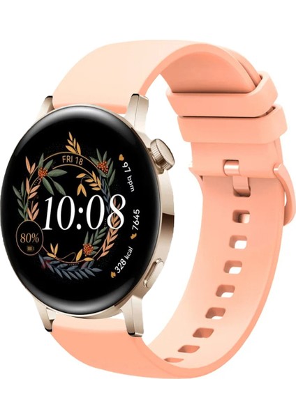 Huawei Watch Gt3 42MM ile Uyumlu Kordon Jel Silikon Tokalı Kayış