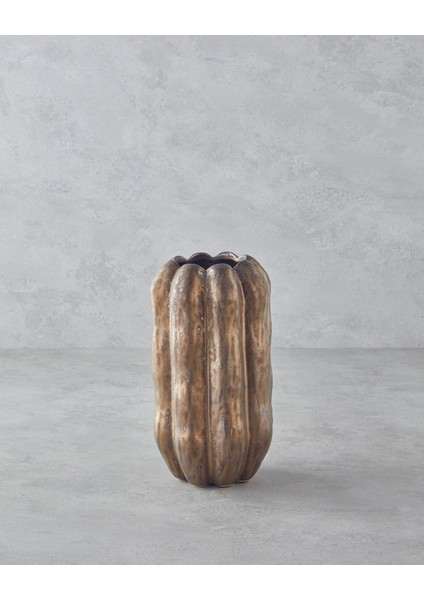 Troya Seramik Vazo 27 cm Bronz