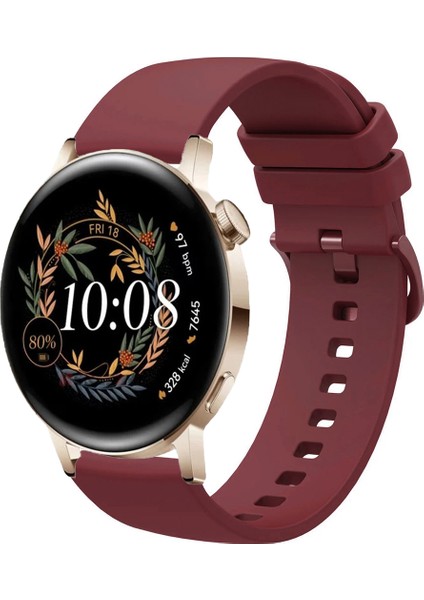 Huawei Watch Gt3 42MM ile Uyumlu Kordon Jel Silikon Tokalı Kayış