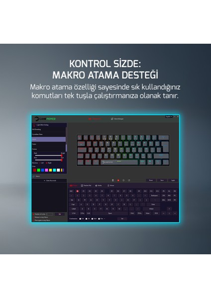 Lyra Rgb 60M 62TUŞ Beyaz Mekanik Kablolu Blue Switch Klavye - 3 Yıl Garantili