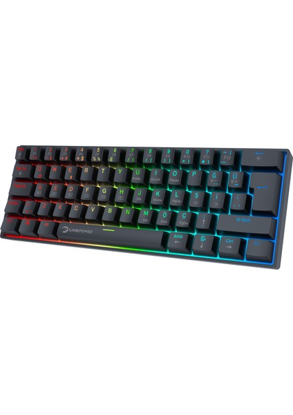 Lyra Rgb 60M 62TUŞ Siyah Mekanik Kablolu Blue Switch Klavye - 3 Yıl Garantili