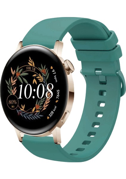Huawei Watch Gt3 42MM ile Uyumlu Kordon Jel Silikon Tokalı Kayış