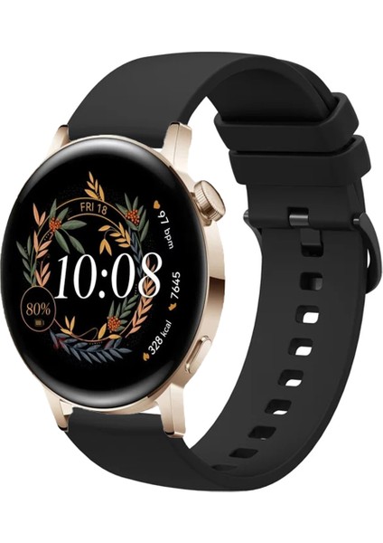 Huawei Watch Gt3 42MM ile Uyumlu Kordon Jel Silikon Tokalı Kayış
