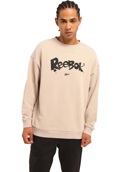 New Id Ovrs Gfx Crew Gri Erkek Sweatshirt