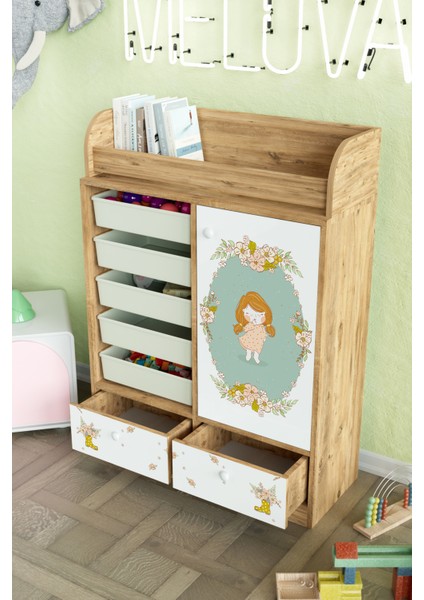 Adorable Design "melova" 5 Sepetli 2 Çekmeceli Çok Amaçlı Oyuncak Dolabı fırsatları