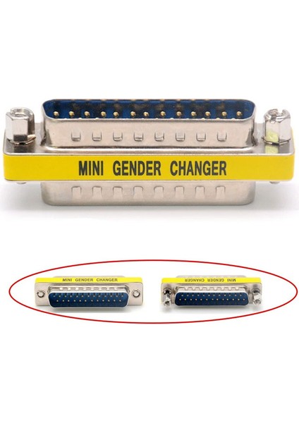 25 Pin Lpt Paralel Port Erkek - Erkek Çevirici Dönüştürücü 5'li Set