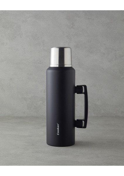 Heatlock Çelik Bardaklı Termos 1,5l Siyah
