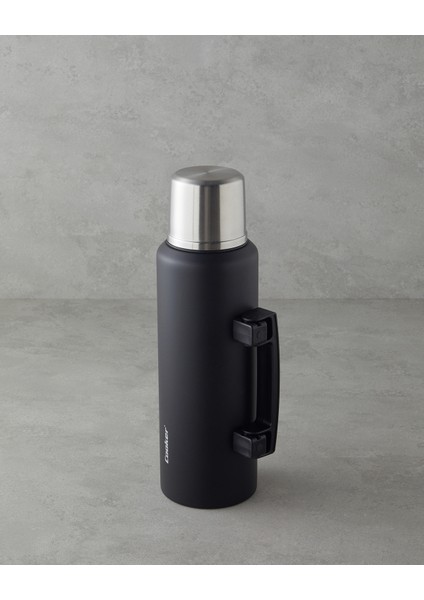 Heatlock Çelik Bardaklı Termos 1,5l Siyah