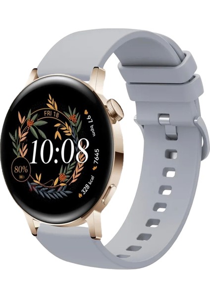 Huawei Watch Gt3 42MM ile Uyumlu Kordon Jel Silikon Tokalı Kayış