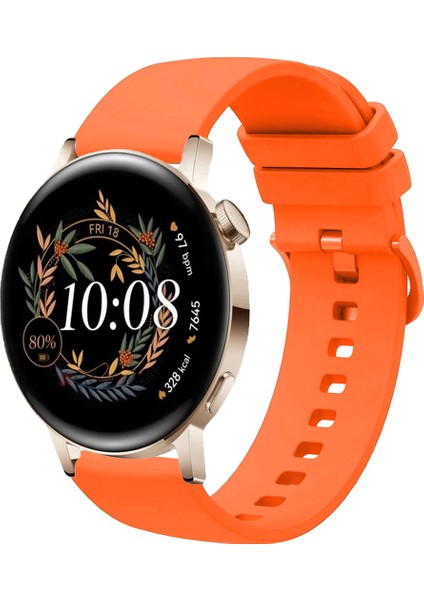 Huawei Watch Gt3 42MM ile Uyumlu Kordon Jel Silikon Tokalı Kayış