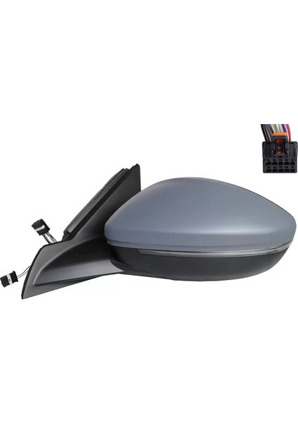 Komple Ayna Sağ 12 Pin+Elektrikli+Astarlı+Katlanır+Isıtma+Sinyal+Sensörlü 98260175XT 2008 208 Ami
